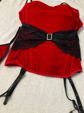 SHIRLEY OF HOLLYWOOD CORSET SIZE XL VELVET